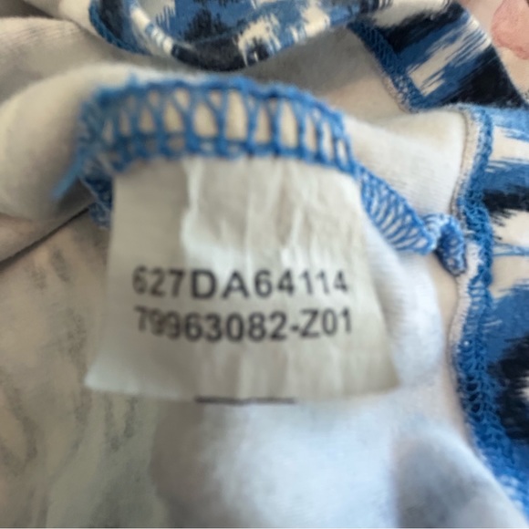 Jones New York sport petite blue black white pattern tee 100% soft cotton Size L - Picture 5 of 7